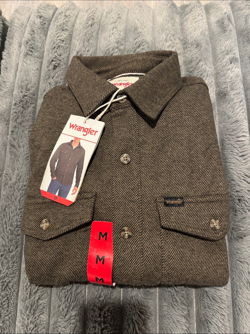 Wrangler Men's Olive Brown Shirt Jacket
